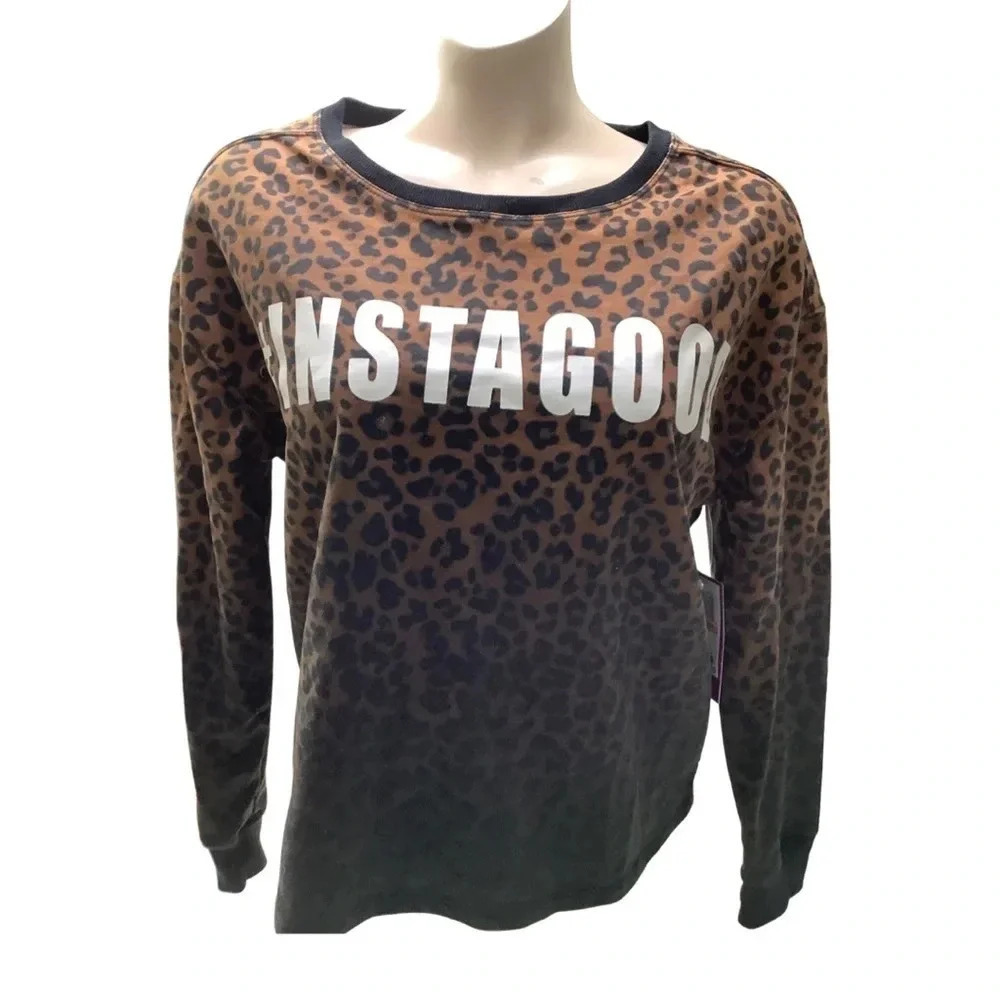 Rampage Size Small #INSTAGOOD Animal Print Thin Sweatshirt. New With Tags